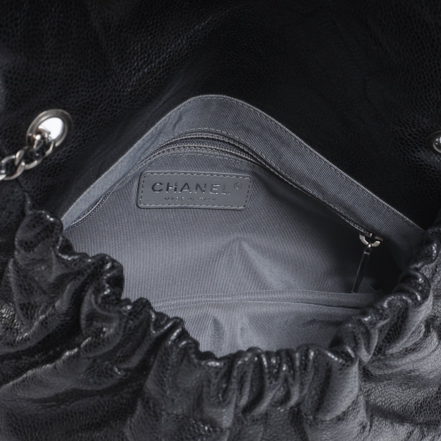 Chanel Glazed Caviar Quilted Small Elastic Flap Black 6 of 8