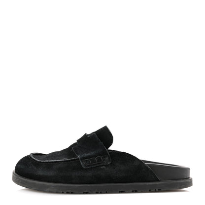Hermes Suede Calfskin Go Mules 40 Black 1 of 14