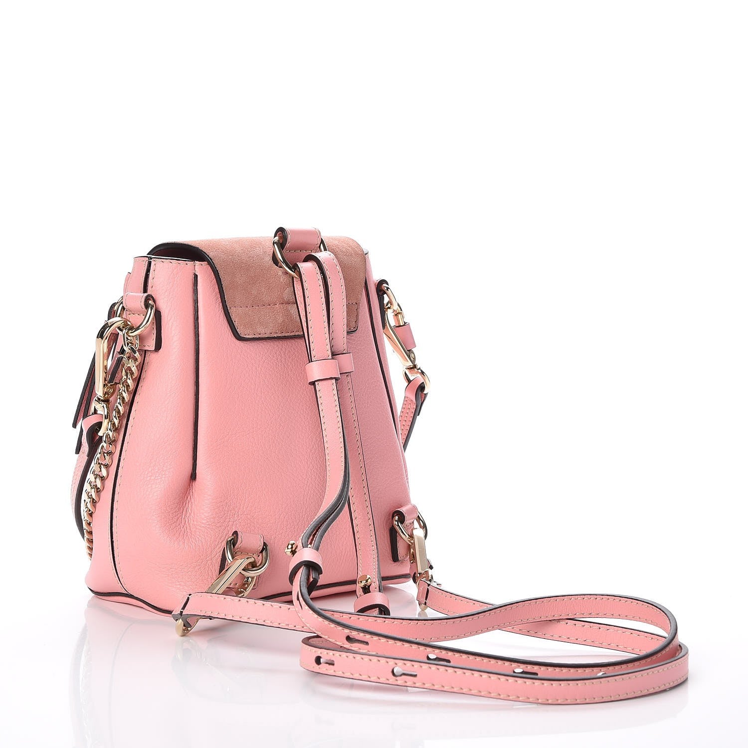 Chloe Suede Calfskin Mini Faye Backpack Washed Pink 4 of 14