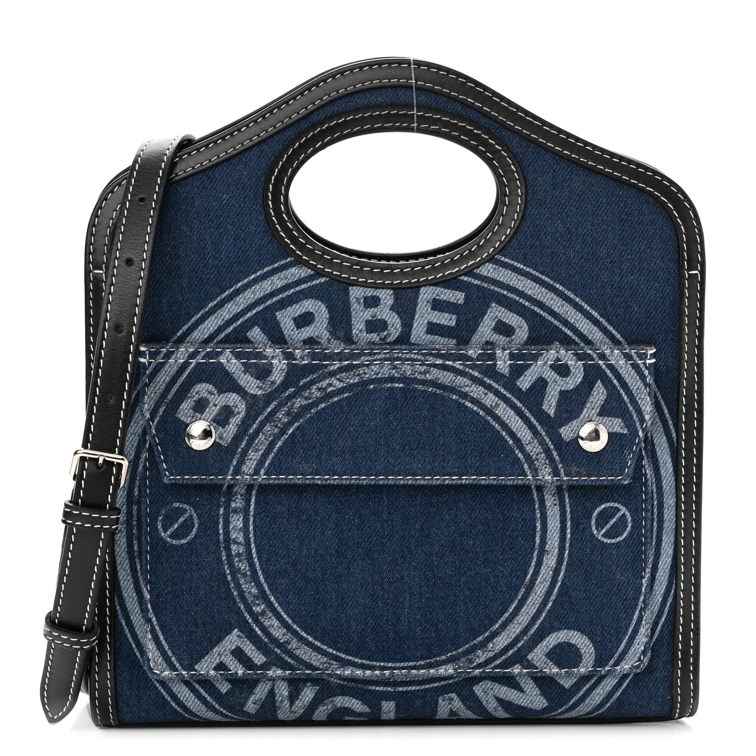 Burberry Denim Smooth Calfskin Mini Pocket Bag Blue 1 of 10