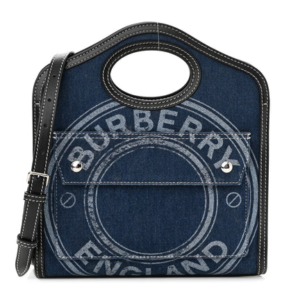 Burberry Denim Smooth Calfskin Mini Pocket Bag Blue 1 of 10