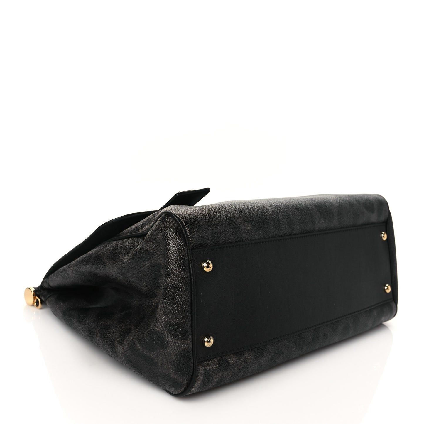 Dauphine Leopard Print Large Miss Sicily Satchel Black