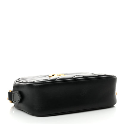 Gucci Calfskin Matelasse Mini GG Marmont Chain Shoulder Bag Black 4 of 19