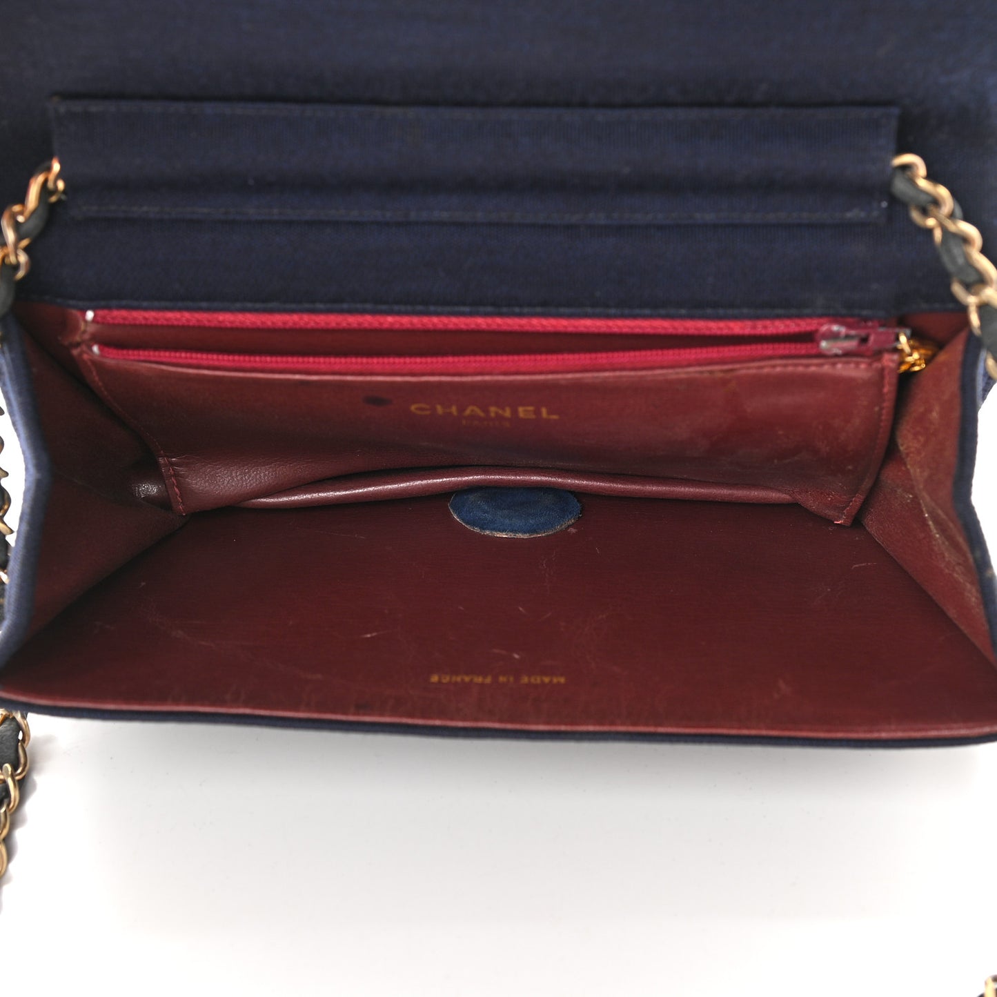 Jersey Diamond Stitched Small Single Flap Navy Blue