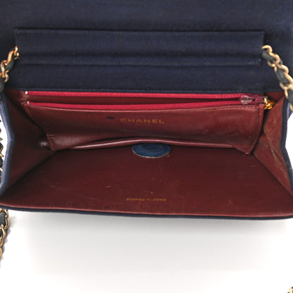 Chanel Jersey Diamond Stitched Small Single Flap Navy Blue 5 of 11