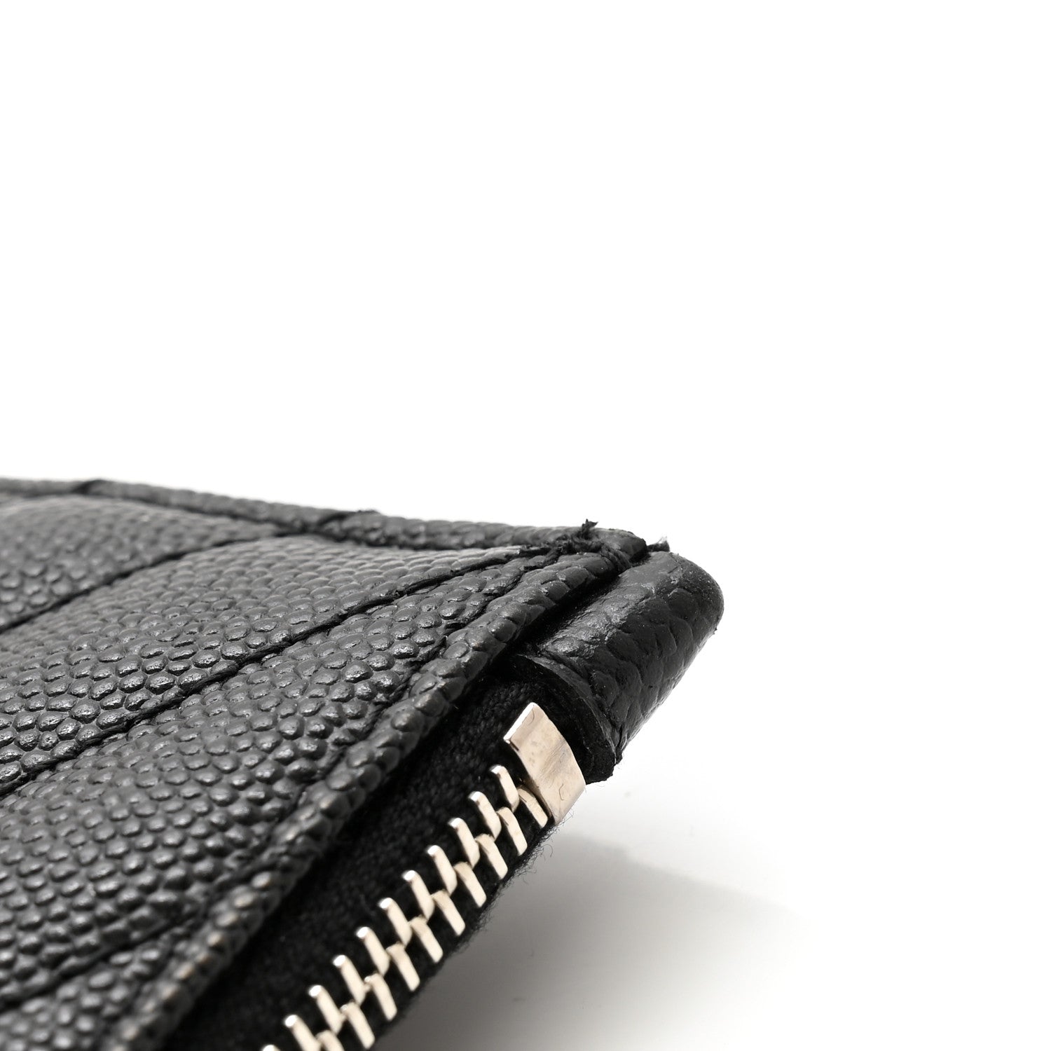 Saint Laurent Grain De Poudre Chevron Monogram Bill Pouch Black 9 of 10