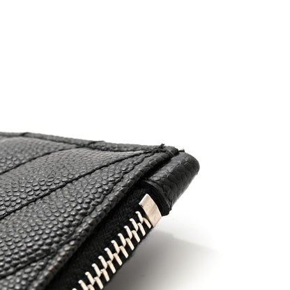 Saint Laurent Grain De Poudre Chevron Monogram Bill Pouch Black 9 of 10