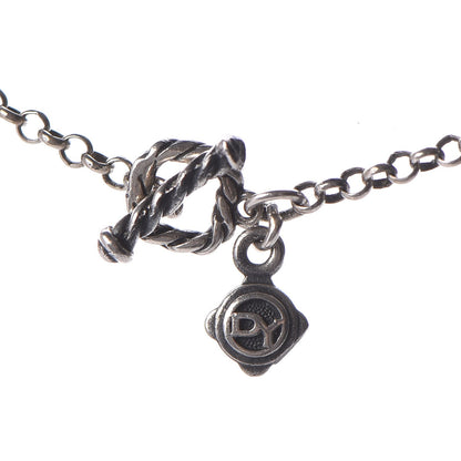David Yurman Sterling Silver Smoky Quartz Station Chain Necklace 7 of 9