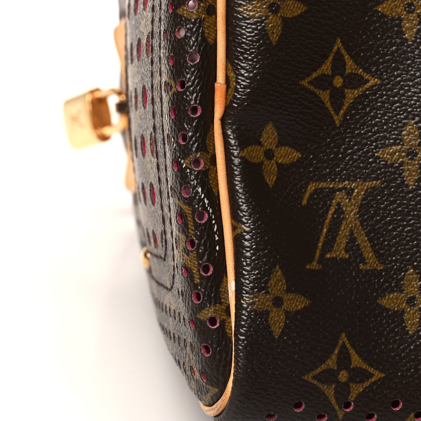 Monogram Perforated Speedy 30 Fuchsia