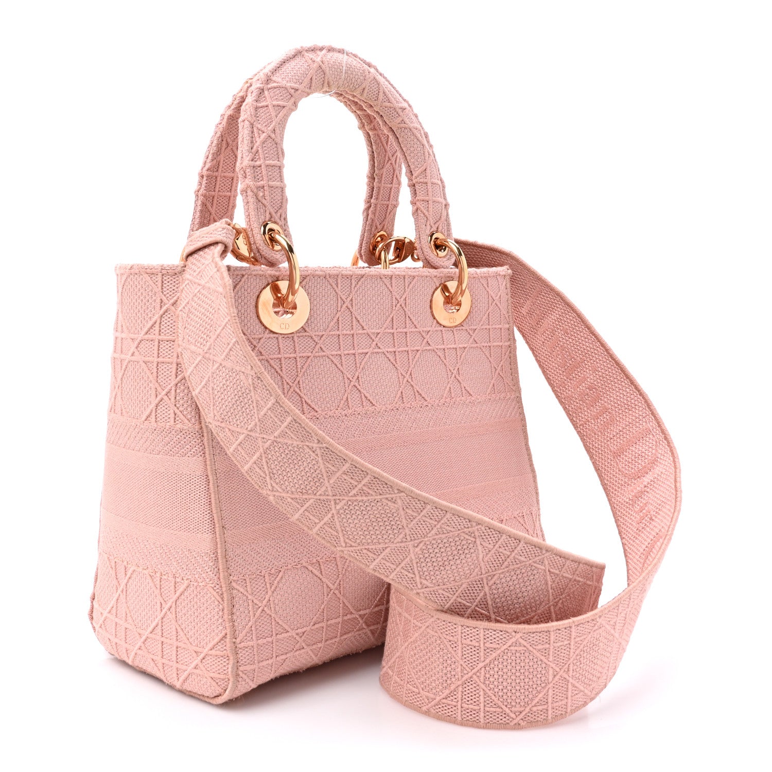 Christian Dior Canvas Embroidered Medium Lady D-Lite Bois De Rose 3 of 10