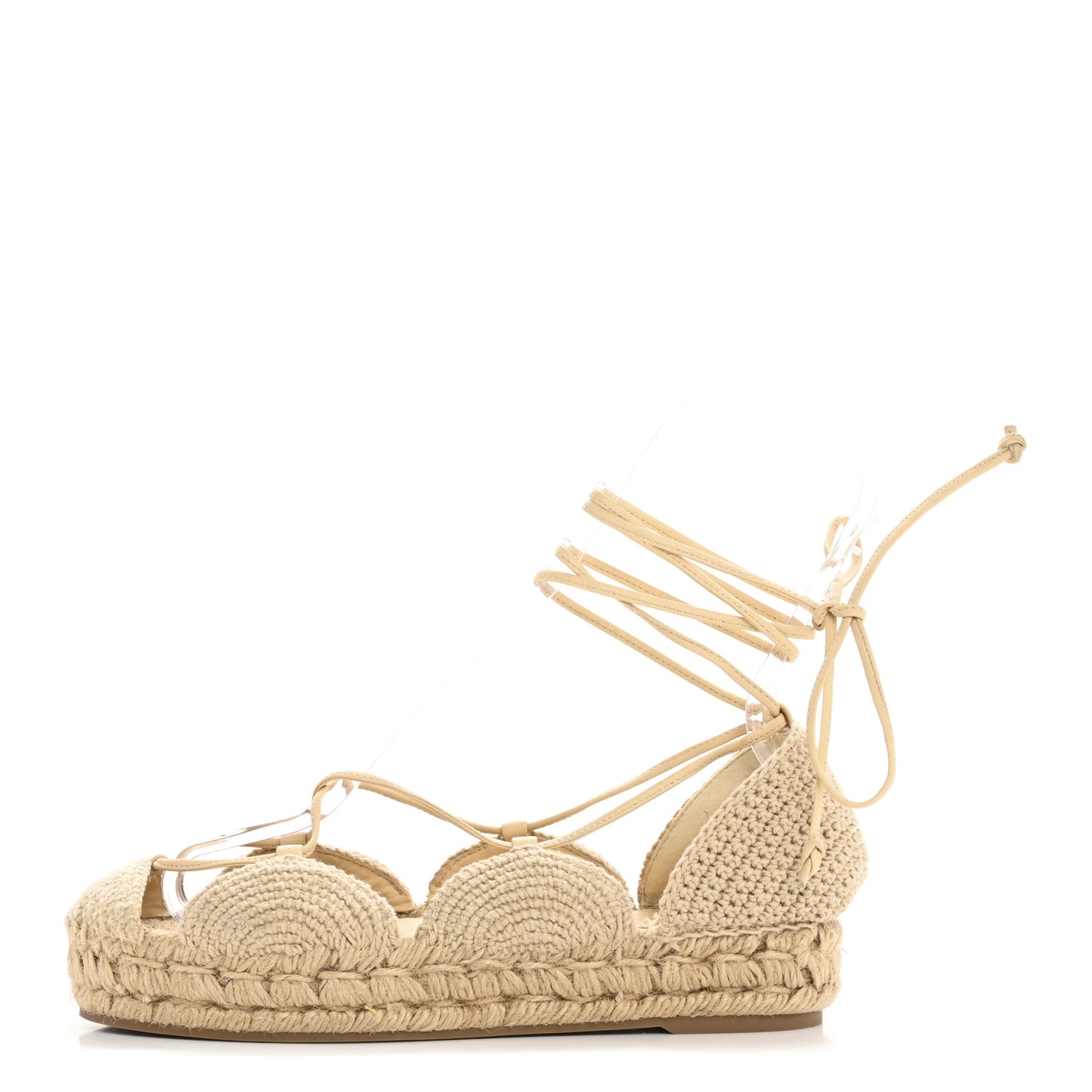 Raffia Paula's Ibiza Strappy Solar Espadrille Sandals 38 Natural