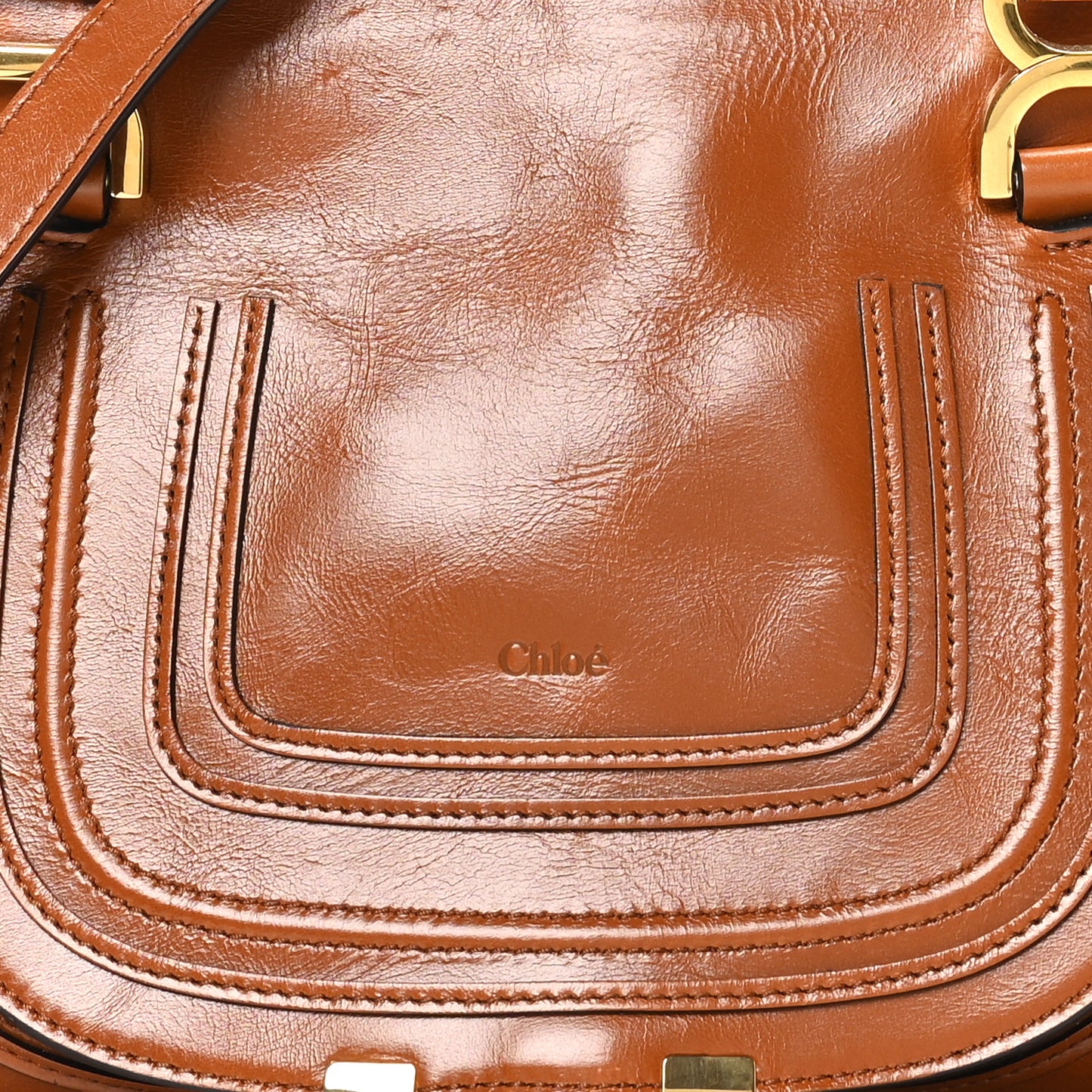 Calfskin Small Marcie Satchel Tan