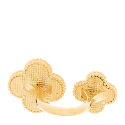 Van Cleef & Arpels 18K Yellow Gold Malachite Magic Alhambra Between the Finger Ring 50 5.25 3 of 8
