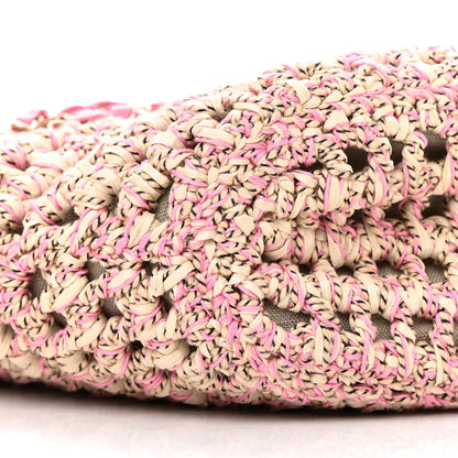 Chanel Mixed Fibers Calfskin Crochet Small Shopping Bag Beige Pink 8 of 11