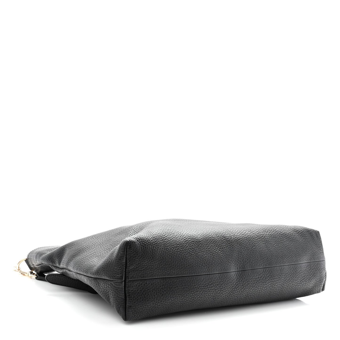 Pebbled Calfskin Large Bamboo Shopper Tote Black