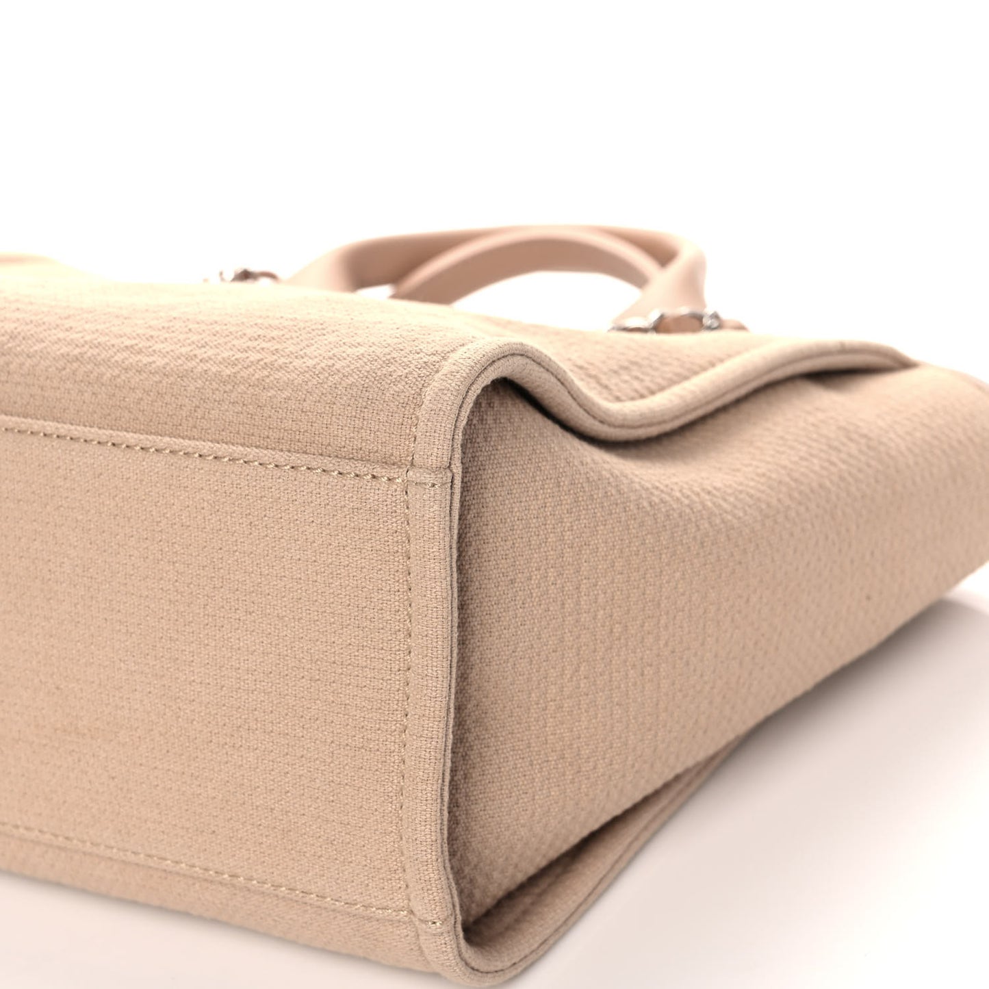 Mixed Fibers Small Deauville Tote Beige