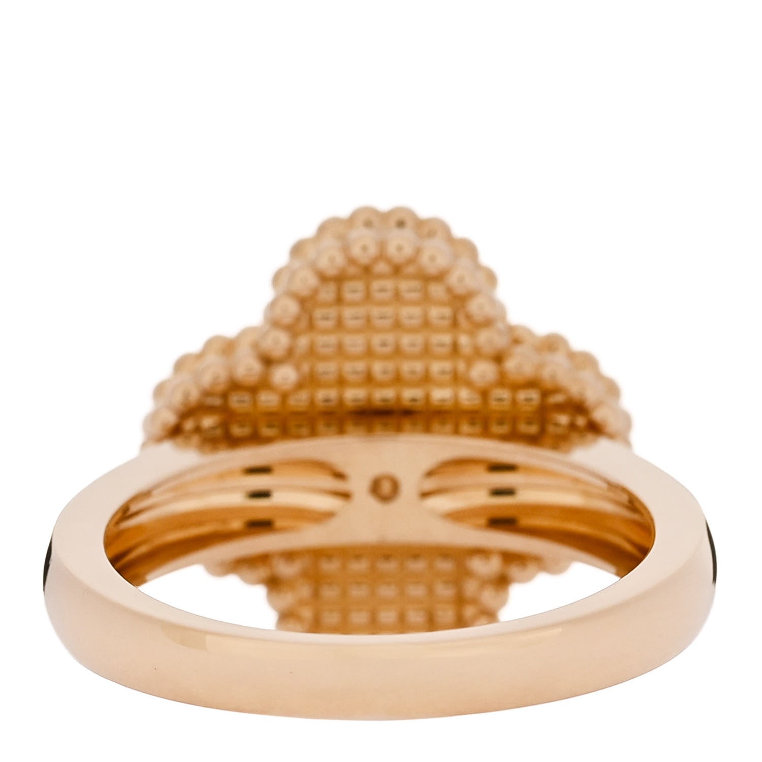 Van Cleef & Arpels 18K Yellow Gold Black Onyx Diamond Vintage Alhambra Ring 50 5.25 4 of 6