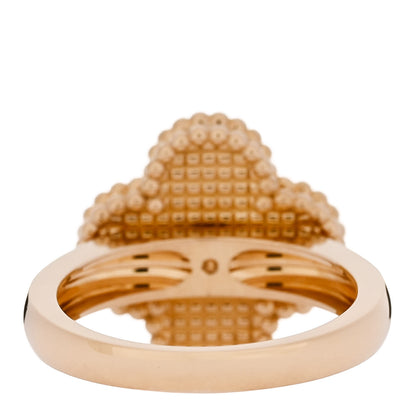 Van Cleef & Arpels 18K Yellow Gold Black Onyx Diamond Vintage Alhambra Ring 50 5.25 4 of 6