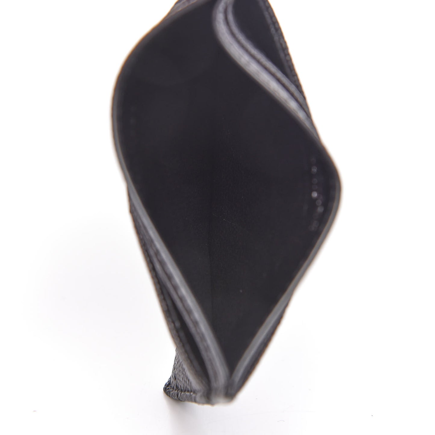 Grain De Poudre Matelasse Chevron Monogram Credit Card Case Black