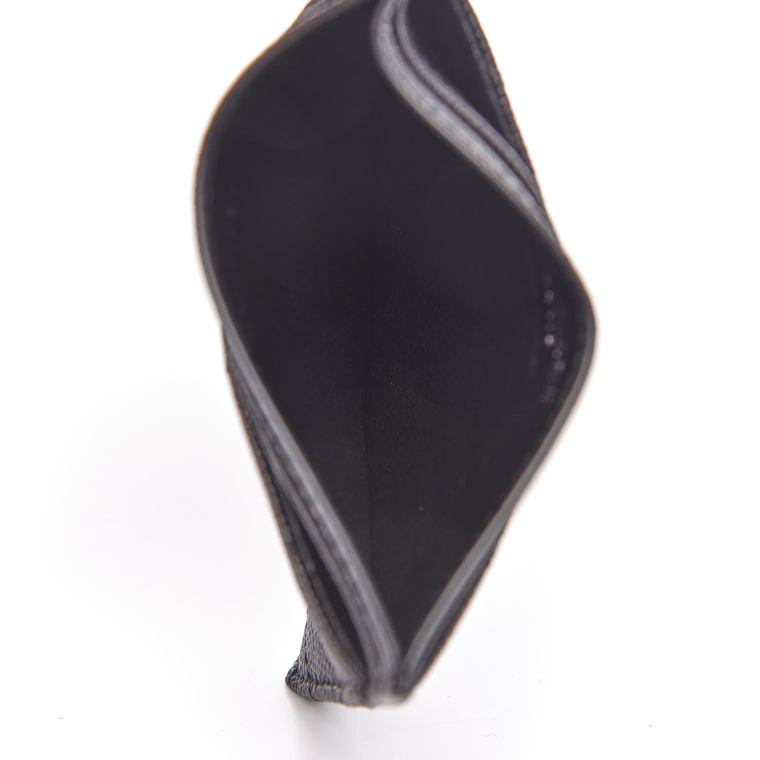 Saint Laurent Grain De Poudre Matelasse Chevron Monogram Credit Card Case Black 5 of 8