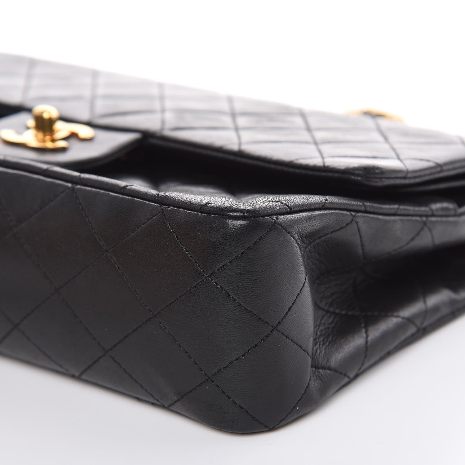 Chanel Lambskin Quilted Medium Double Flap Black 10 of 14