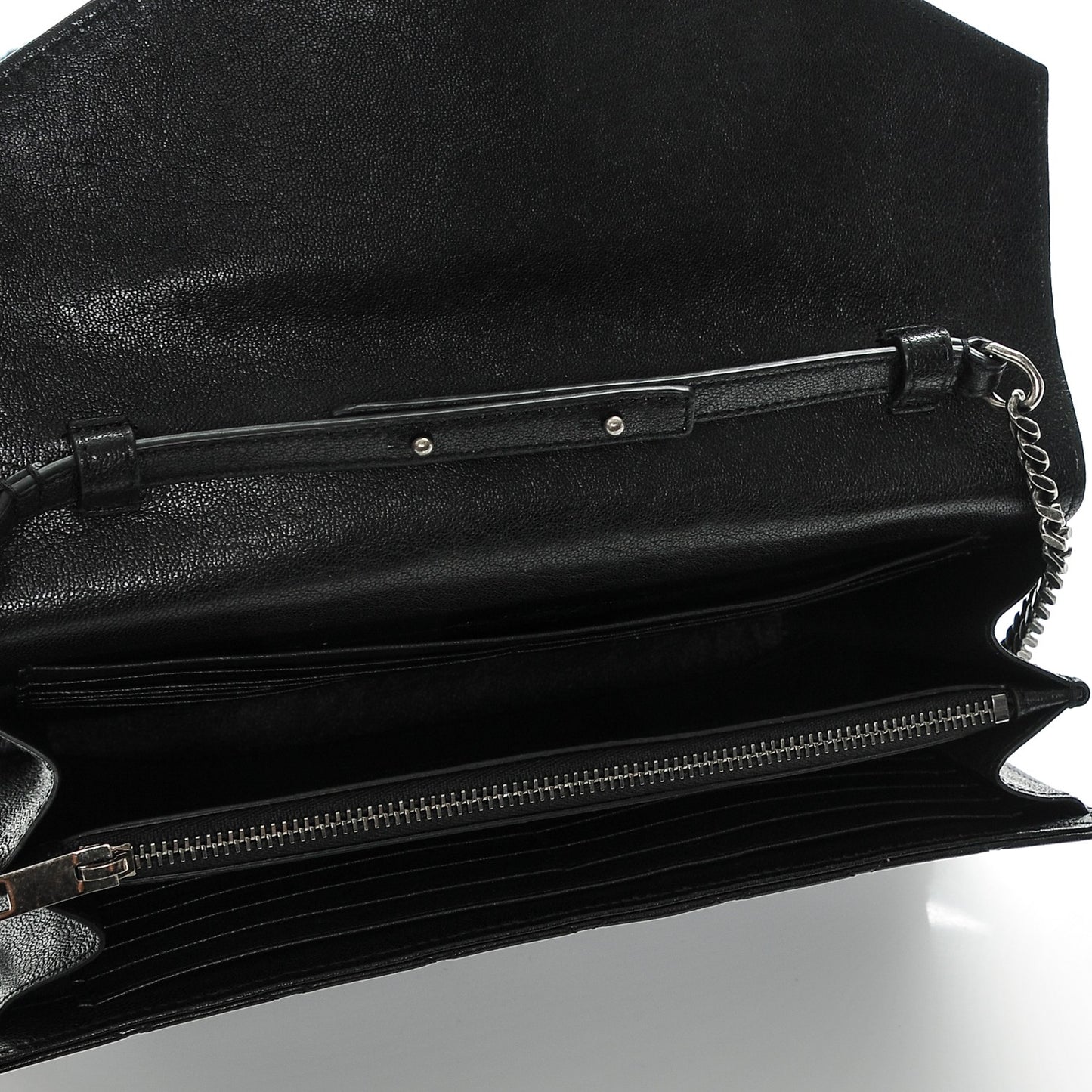 Lambskin Mixed Matelasse Monogram Charms Chain Wallet Black