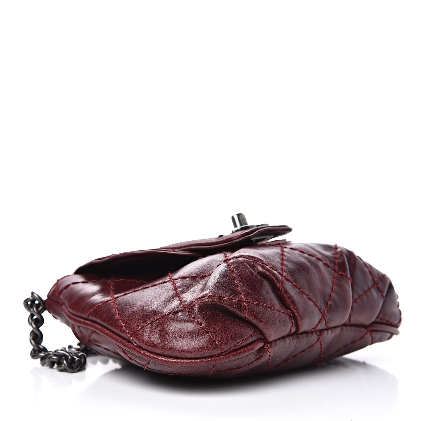 Caviar Aged Calfskin Mini Bubble Graphic Messenger Bag Dark Red