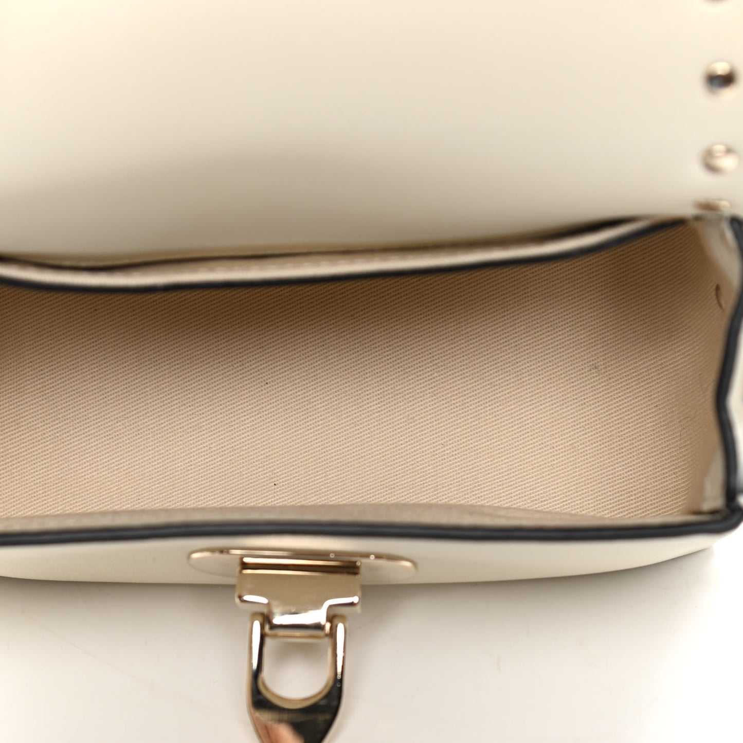 Calfskin Mini Rockstud Crossbody Bag Ivory