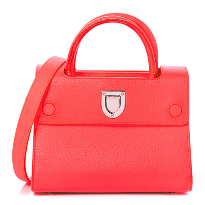 Christian Dior Grained Calfskin Mini Diorever Flap Fluorescent Goji Pink 1 of 4