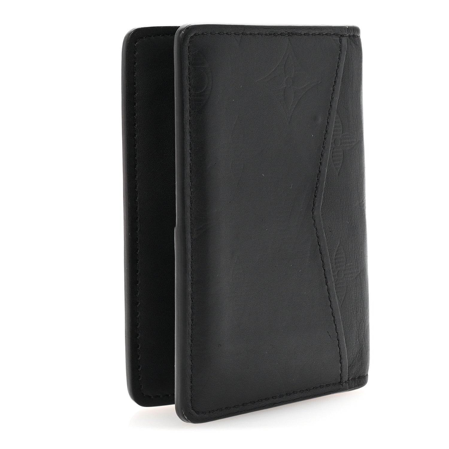 Louis Vuitton Calfskin Monogram Shadow Pocket Organizer Black 3 of 7