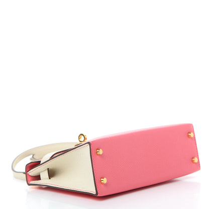 Hermes Epsom Horseshoe Mini Kelly Sellier 20 Rose Azalee Craie 4 of 12