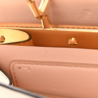 Fendi Vitello King Luxor Shiny Nappa Medium Peekaboo I SEE U East West Satchel White Light Rose 14 of 14