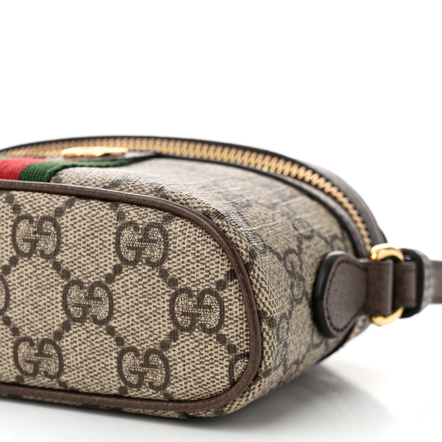 Gucci GG Supreme Monogram Textured Calfskin Web Mini Ophidia Top Handle Bag Beige Ebony New Acero 10 of 10