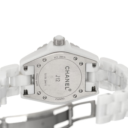 Chanel Stainless Steel Ceramic 33mm J12 Quartz Watch White 4 of 5
