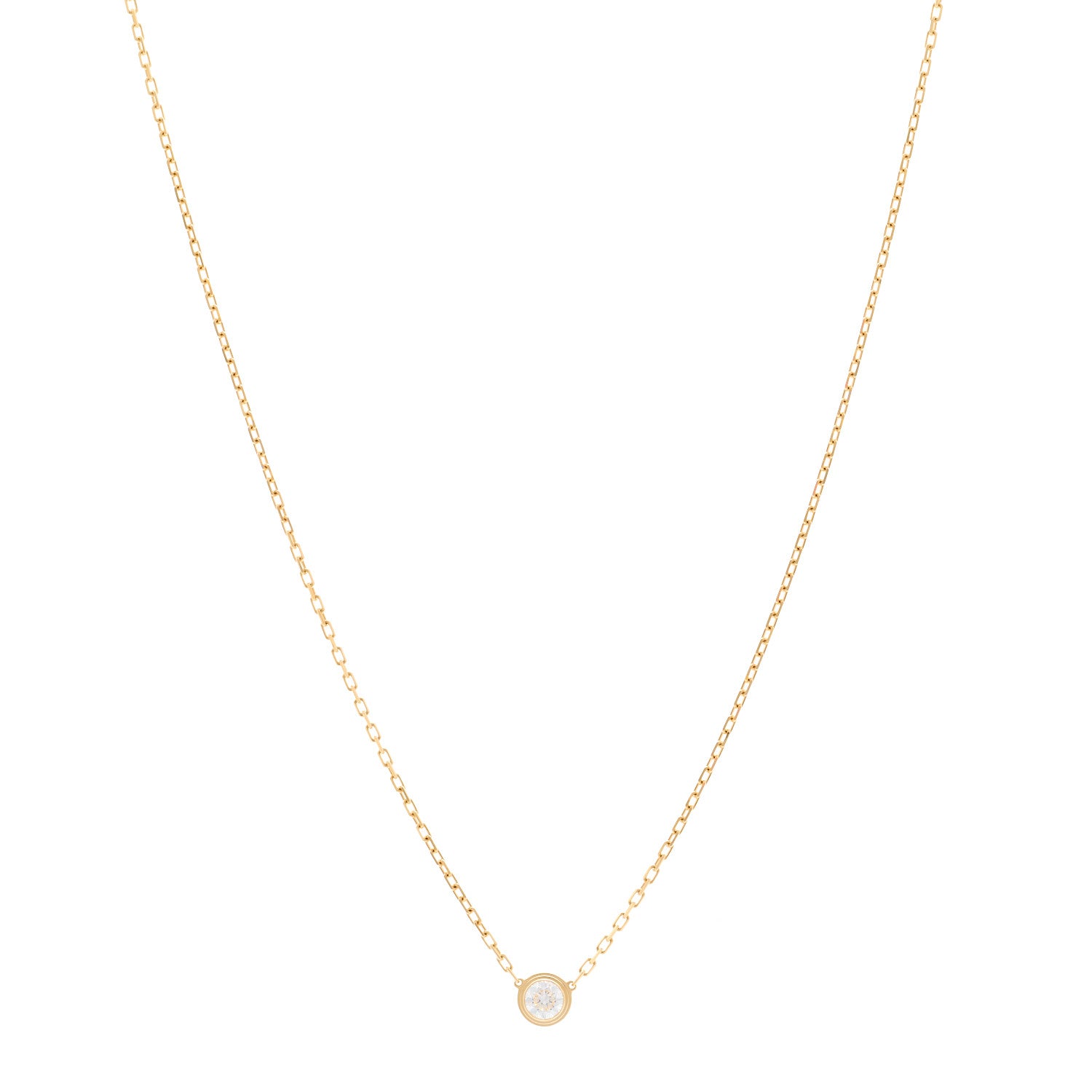Cartier 18K Yellow Gold Diamond LM D'Amour Pendant Necklace 1 of 4