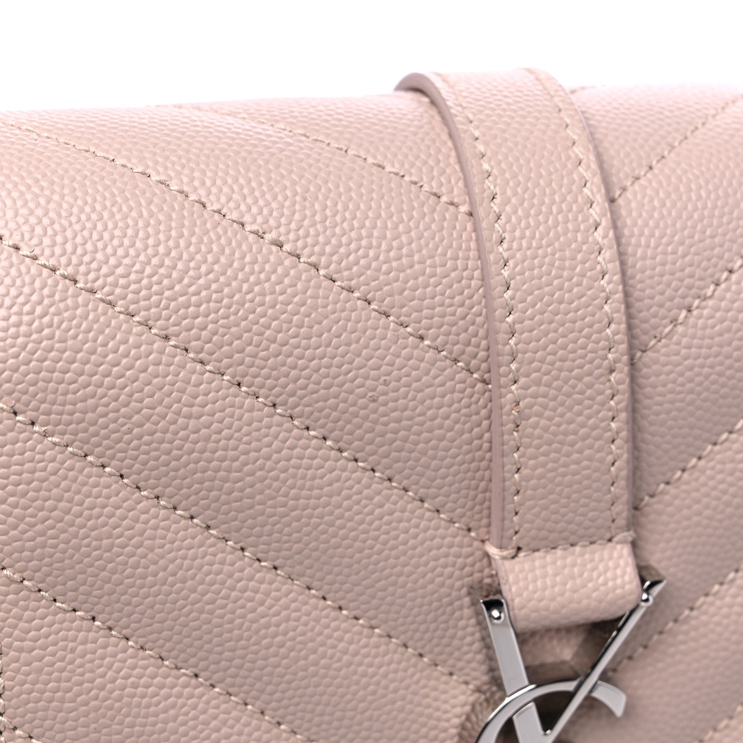 Saint Laurent Grain De Poudre Textured Mixed Matelasse Medium Triquilt Monogram Satchel Marble Pink 10 of 10