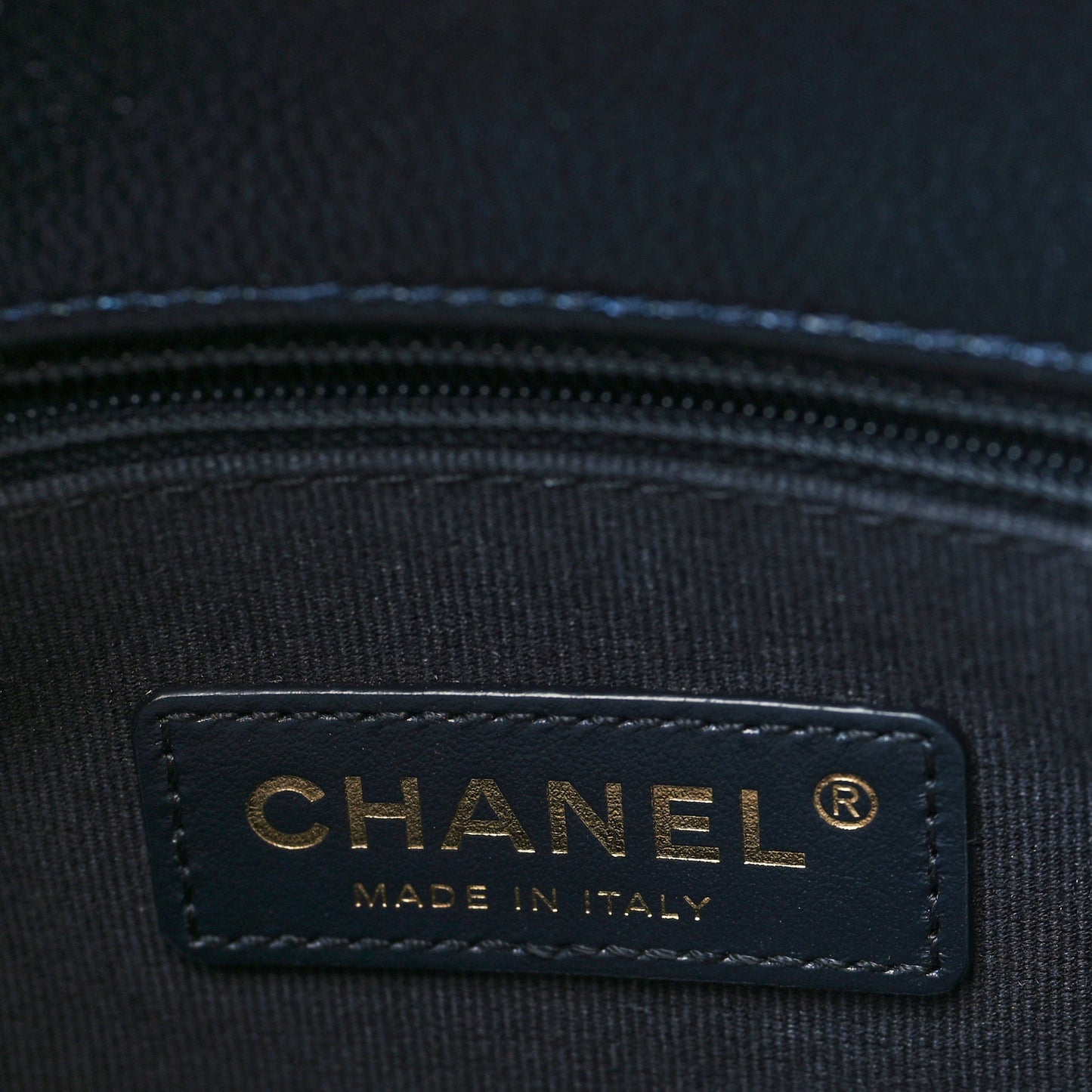 Iridescent Caviar Quilted Mini My Perfect Flap Dark Blue