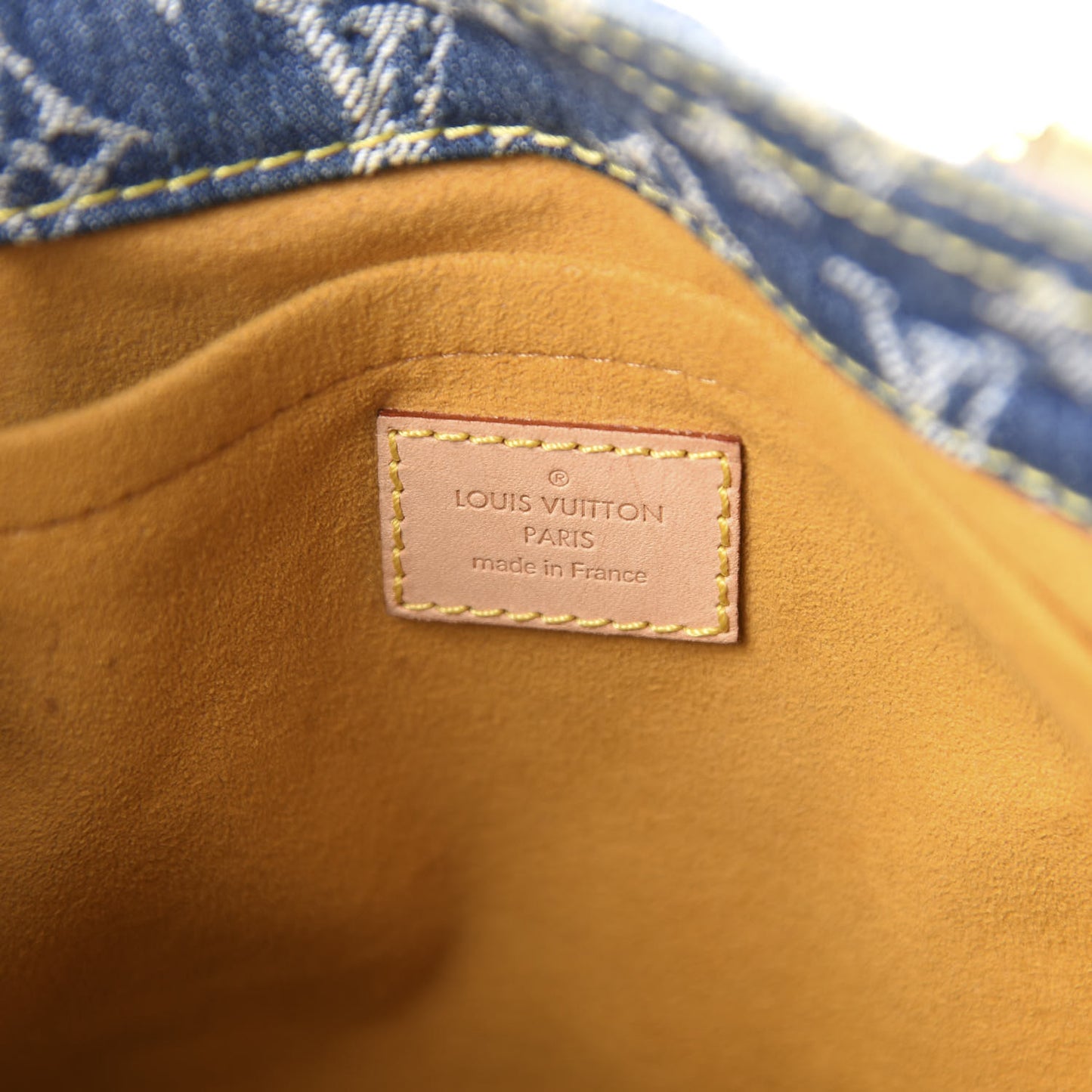 Monogram Denim Sac Plat Blue