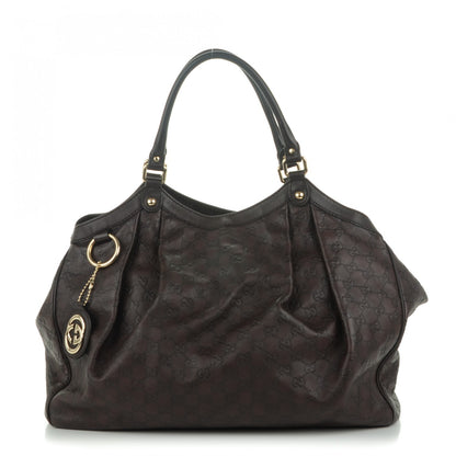 Gucci Guccissima Signature Large Sukey Tote Chocolate 1 of 7