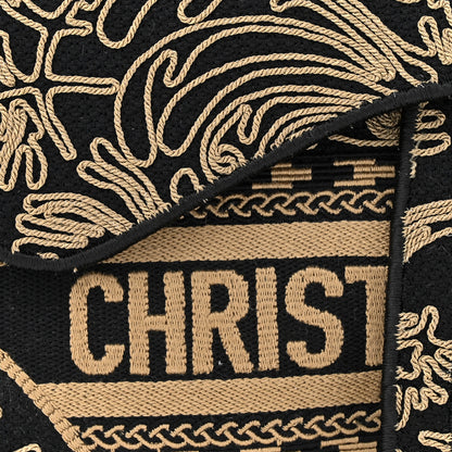 Christian Dior Canvas Embroidered Ornamental Cornely Saddle Bag Black Beige 8 of 10