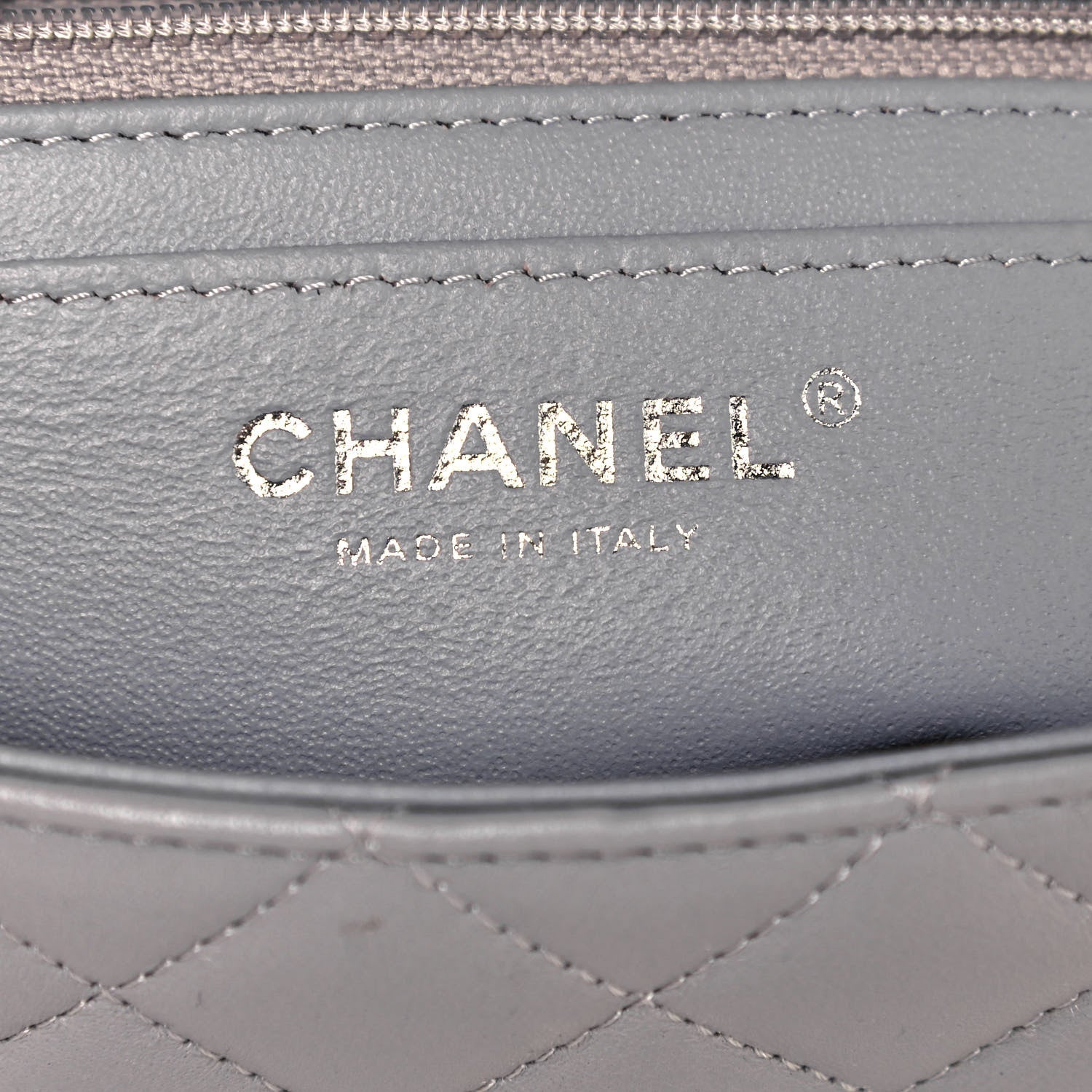 Chanel Lambskin Quilted Mini Rectangular Flap Grey 6 of 11