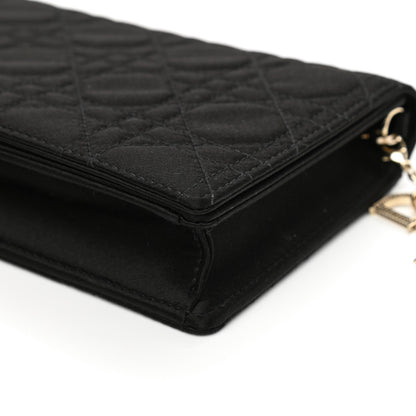 Christian Dior Satin Cannage Lady Dior Clutch Black 11 of 11