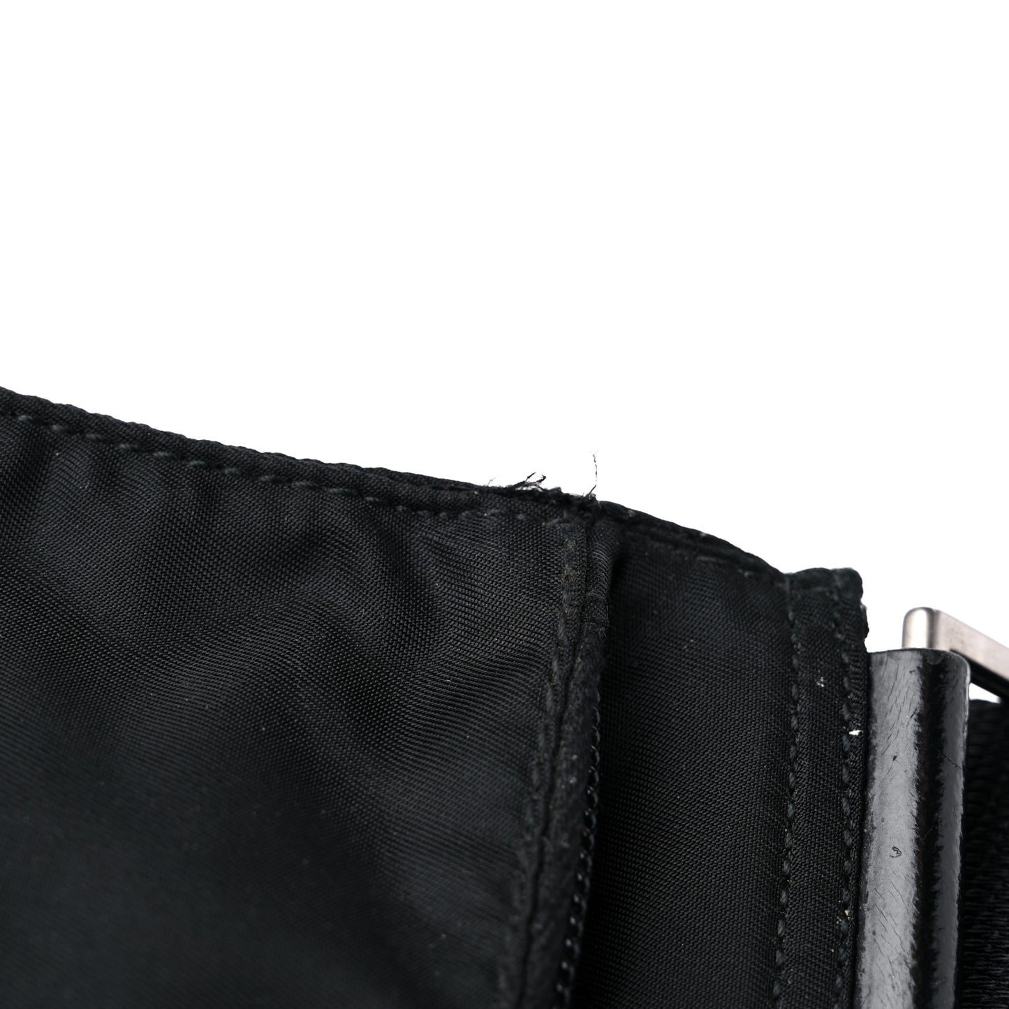 Nylon Flat Messenger Bag Black