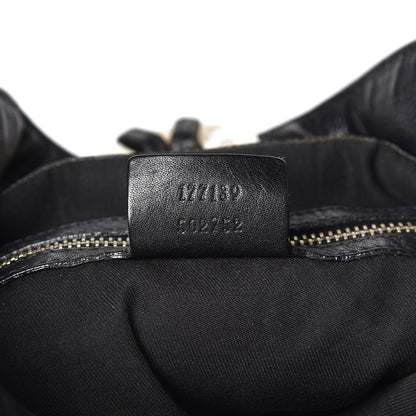 Gucci Monogram Medium Indy Top Handle Hobo Bag Black 10 of 10