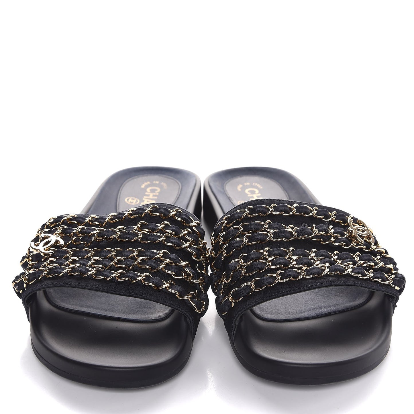 Nylon Chain Flat Sandals 38 Marine