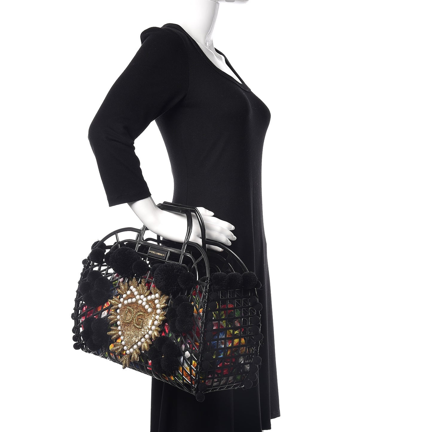 PVC Cage Market Tote Black