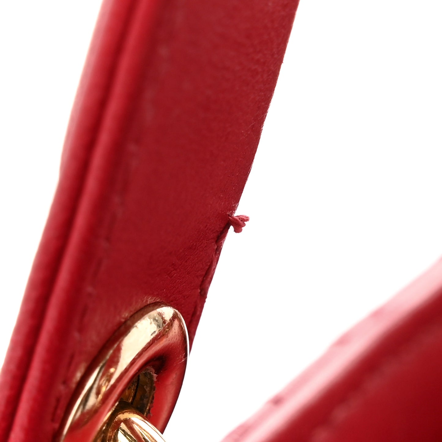 Lambskin Cannage Small Lucky Badges My Lady Dior Red