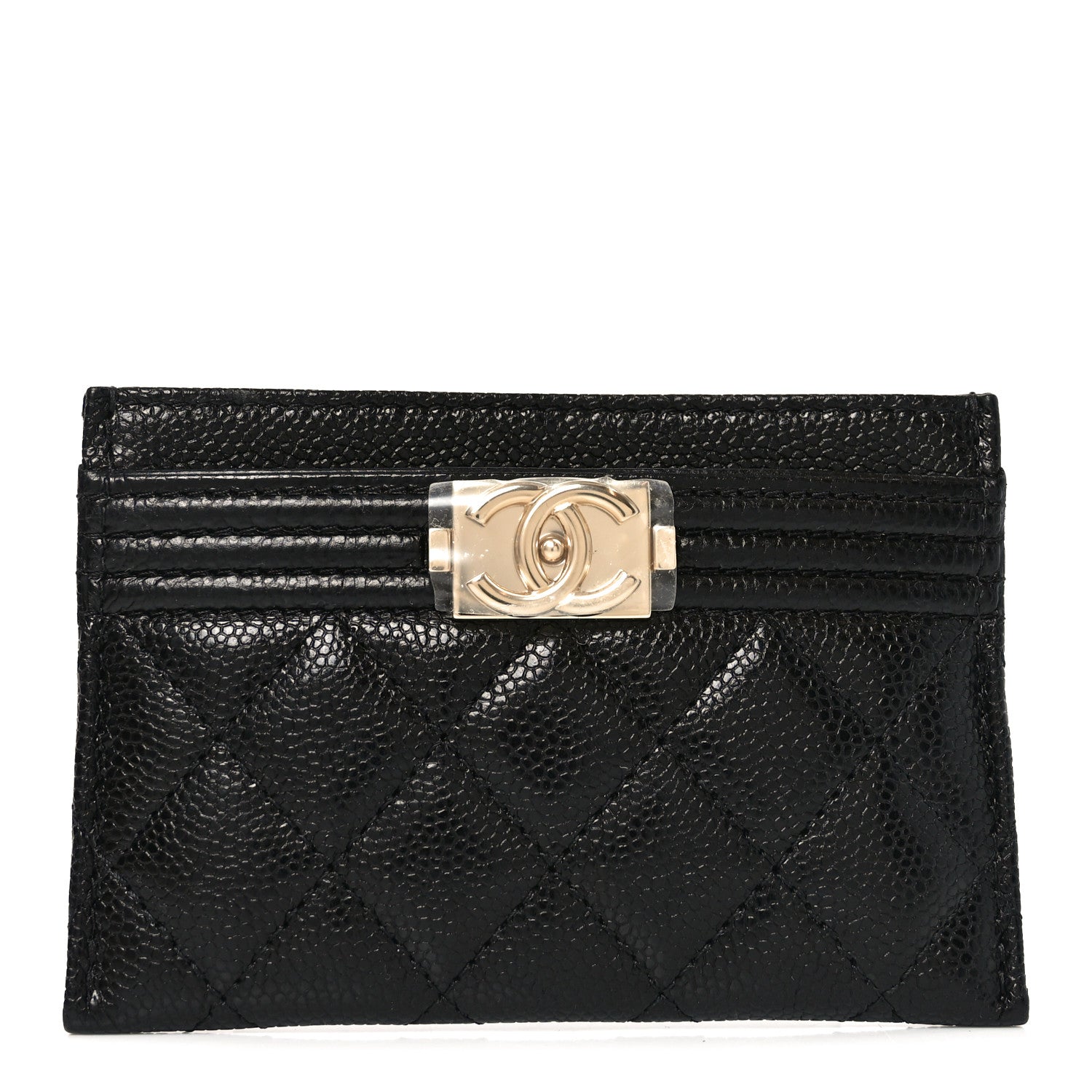 Chanel Caviar Quilted Boy Card Holder Black 1 of 8