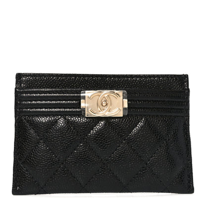 Chanel Caviar Quilted Boy Card Holder Black 1 of 8
