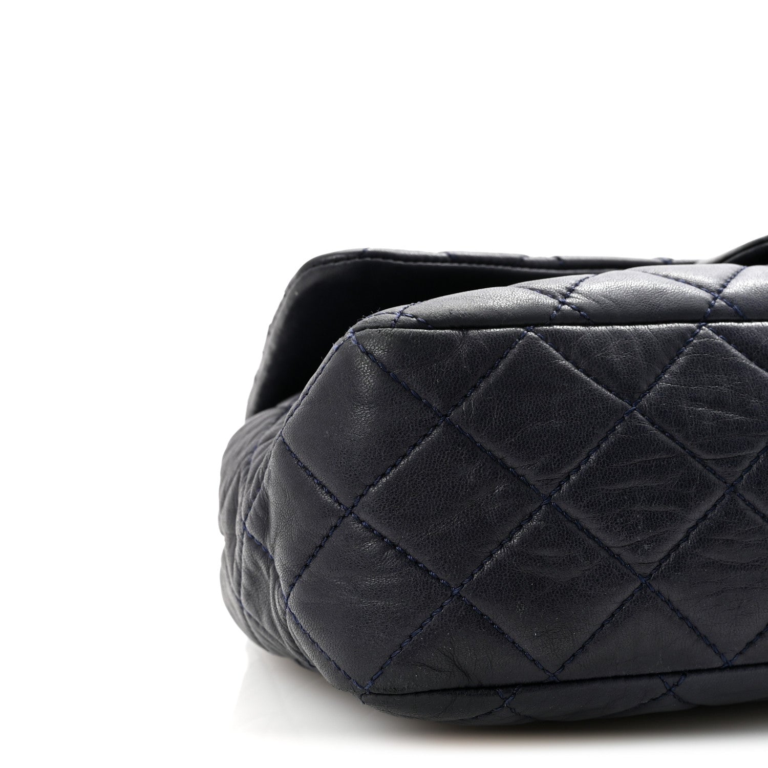 Chanel Lambskin Quilted Jumbo Single Flap Navy 9 of 10